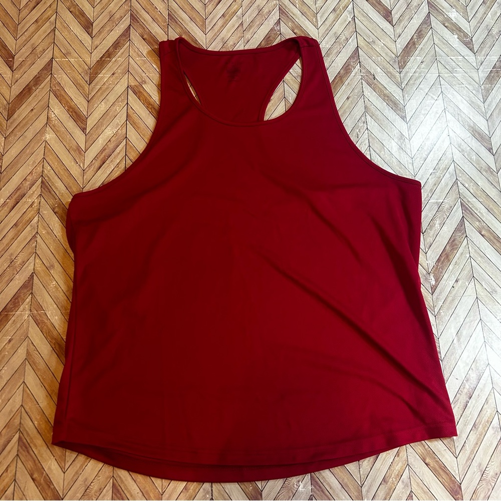 Athlio Mens Red and Black Y Back Work Out Tank Top Size XL